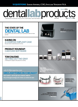 Dental Lab Products March 2016 issue cover